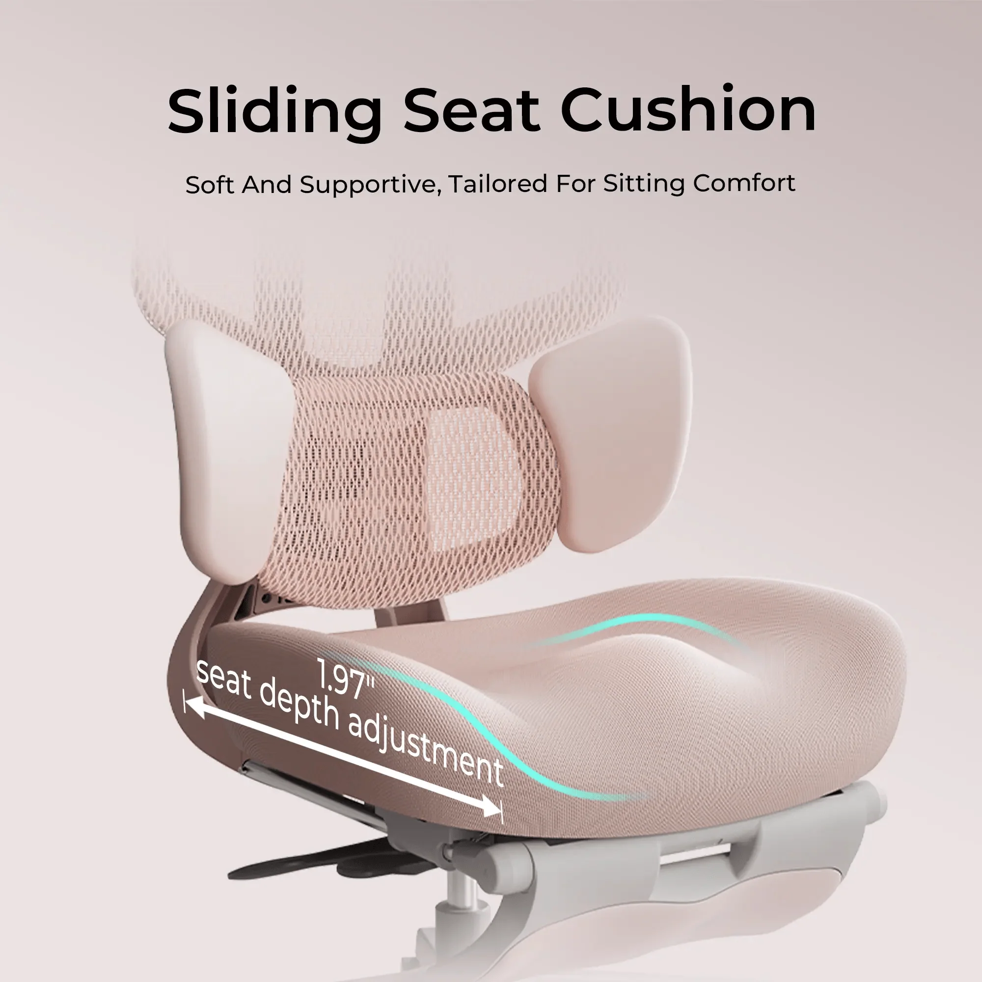 HBADA E3 Air Ergonomic Office Chair Pink - Image 9